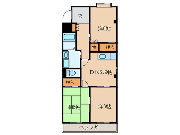 クイ－ンハイツ大治の物件間取画像